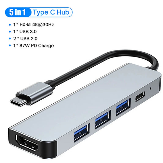 Hub USB-C multifonctions (avec HDMI, Ethernet, SD, USB)